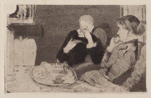 リディアとその母？お茶で 作： Mary Cassatt